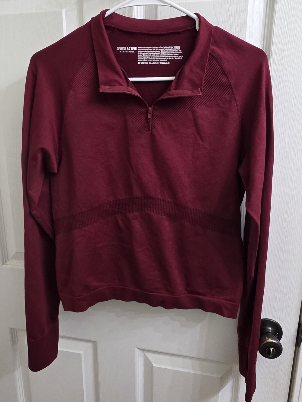 PINK Victoria's Secret Burgundy Half-Zip Pullover Sweatshirt